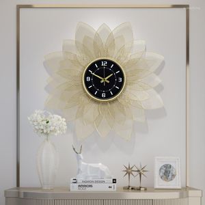 Horloges murales Cuisine Horloge Design Moderne Grande Taille Décor Rustique 3d Métal Fleur Silencieux Horloge Murale Salon Décoration