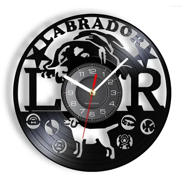 Relojes de pared Reloj de perro Labrador Golden Retriever Cachorro Registro Decoración del hogar Regalo para amante Doggy Art Reloj moderno