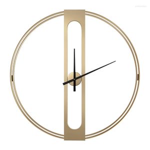 Wandklokken Large 3d Clock Metal Living Room Goud stilstochtig Noordachtig thuiswachtmechanisme Creatief Luxe Decoratief Duvar Saati Gift SC660