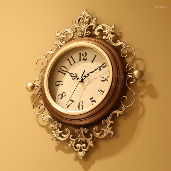 Relojes de pared, reloj decorativo 3d grande, sala de estar, lujo inusual, salón dorado, decoración Vintage Para El Hogar, reloj para el hogar