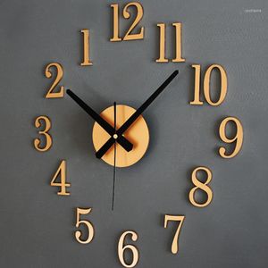Horloges murales grande 3D bricolage horloge moderne sans cadre miroir romain mode montre à Quartz Kit décoration maison pour salon chambre