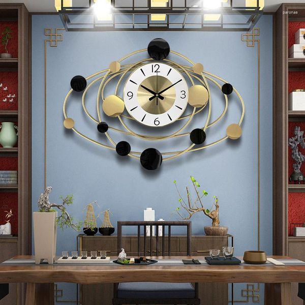 Horloges murales grande horloge salon créatif Vintage grand nordique minimaliste silencieux métal planète en forme Decorarion ZY50GZ
