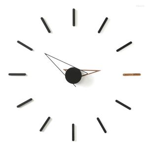 Horloges murales Grande Horloge Décor Design Moderne Maison 3d DIY Maison Bois Salle De Bains De Luxe Montres Autocollants Salon Décorations LQQ99YH