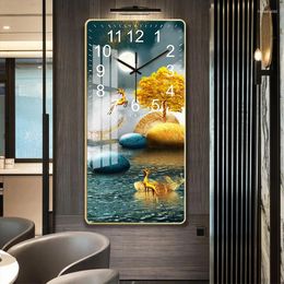 Horloges murales Grande horloge Décor Peinture Muet Design moderne Maison Salon Décoration Artisanat Digita Montre électronique