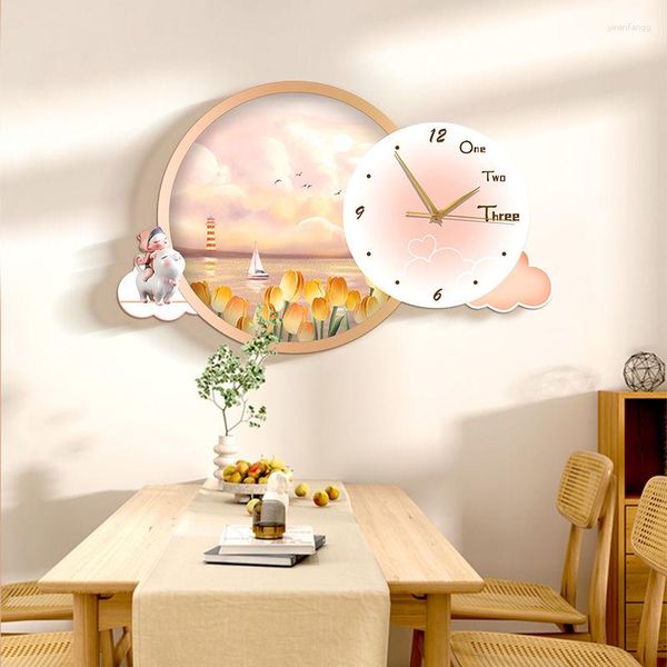 Horloges murales grande horloge décor à la maison Table numérique luxe salon décoration ornements pour 3d montre Led moderne