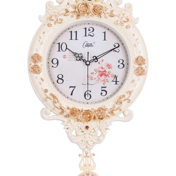 Relojes de pared Reloj grande Sala de estar Vintage Columpio europeo Lujo Silencioso Shabby Chic Reloj Orologio Da Parete Decor SC316Wall ClocksWall