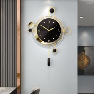 Horloges murales grande horloge Design moderne créatif luxe or métal silencieux Orologio Da Parete salon décoration GPF50YH
