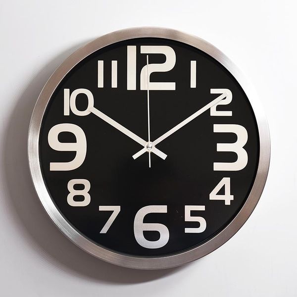 Horloges murales grande horloge moderne montres silencieuses argent luxe métal décor à la maison chambre salon décoration idées cadeaux