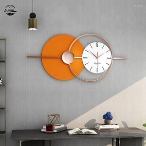 Relojes De Pared, Reloj grande, redondo, Control remoto, con luz, minimalista, moderno, decoración De fondo, Reloj De Pared Para Sala A