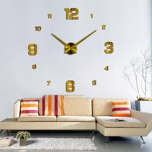 Horloges murales grande horloge montre 3D de Pared décoration de la maison autocollants spécial salon accessoire