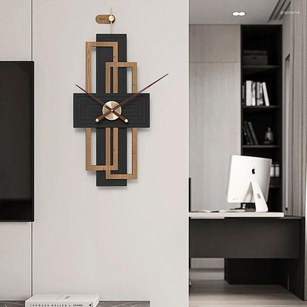 Horloges murales grande horloge numérique noire métal classique Live Room mode enfants Relogio De Parede décor YYY35XP