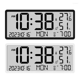 Horloges murales Grande horloge numérique portable avec rétro-éclairage Alarme d'affichage facile à lire pour un usage quotidien