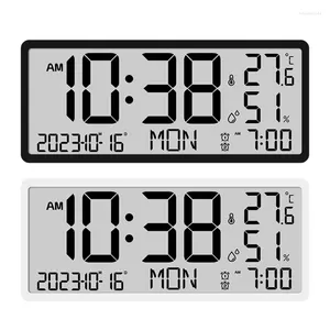 Horloges murales Grande horloge numérique portable avec rétro-éclairage Alarme d'affichage facile à lire pour un usage quotidien