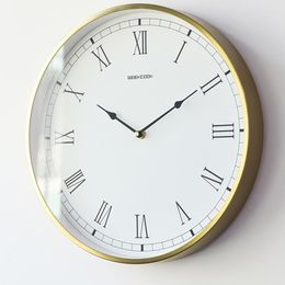 Horloges murales grande horloge en or moderne silencieux salon maison montre mécanisme rapport minimaliste Duvar Saati Design WSW100YH
