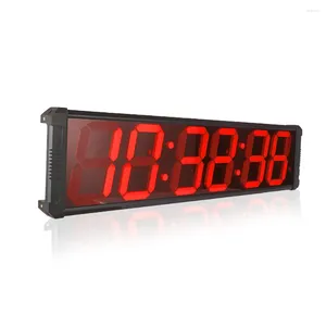 Horloges murales Grande horloge de chronométrage de course numérique intérieure LED avec chronomètre et alarme de compte à rebours