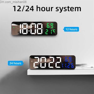 Relojes de pared Reloj de pared digital LED grande con indicador de fecha de temperatura y humedad reloj despertador modo de 12/24 horas reloj con medidor alimentado por batería Z230712