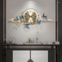 Horloges murales Grands horloges de luxe Art Mural Design esthétique Design silencieux montre Nordic minimaliste Reloj de Pared Living Room Decoration