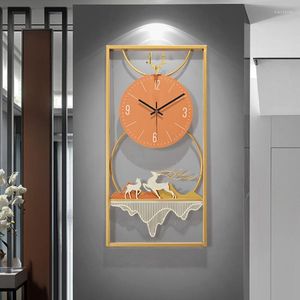 Horloges murales grande horloge en métal cadre artisanat Design mouvement pile précise carré Orologio Da Parete maison accessoires Zegar