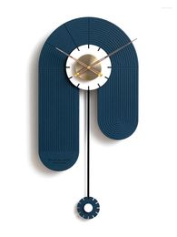 Horloges murales grande pendule horloge bois Design moderne créatif silencieux montres mécanisme métal salon décoration idées cadeaux