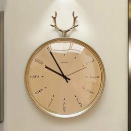 Wandklokken groot stil horloge Noordelijk minimalistisch mechanisme dempen antiek Europees huisontwerp horloge murale decor