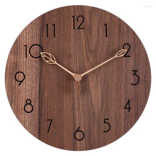 Relojes de pared Reloj de madera grande Retro Cocina moderna Soild Shabby Chic Sala de estar Reloj Hogar Dormitorio Reloj silencioso Regalo FZ779