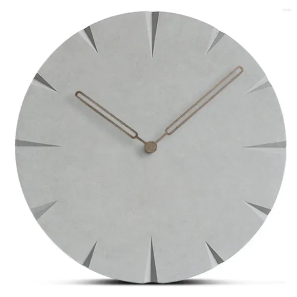 Relojes de pared Reloj de madera grande Diseño moderno simple Nórdico Silencioso Cuadrado MDF Reloj colgante de madera Decoración del hogar 12 pulgadas