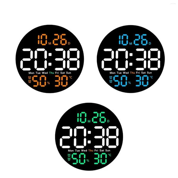 Horloges murales Horloge LED 12 / 24H Enfants Adultes Électronique pour Bureau de chevet Intérieur