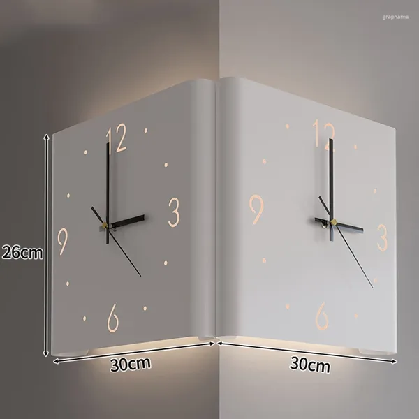 Horloges murales LED horloge d'angle double face murs silencieux moderne simple lampe numérique créative veilleuse décoration de la maison