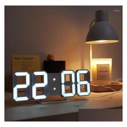 Wandklokken Led Digitale Klok Alarm Datum Temperatuur Matic Achtergrondverlichting Tafel Desktop Woondecoratie Stand Hang Drop Levering Tuin Dec Ot2Xn