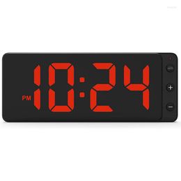 Horloges murales LED horloge numérique avec grand écran à gradation automatique Format 12/24H silencieux pour bureau à domicile rouge prise ue