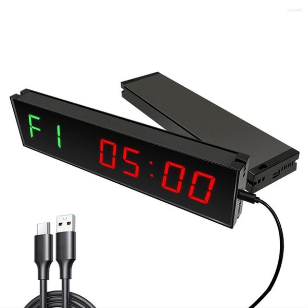 Relojes de pared LED Reloj de cuenta regresiva digital Tipo-C Plug-in para gimnasio en casa Equipo de cronómetro de fitness