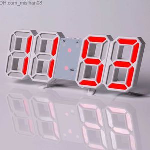 Wandklokken Led Digitale Wandklok Modern Design Horloge Klok 3D Woonkamer Decoratie Tafel Alarm Nachtlampje Desktop Z230711