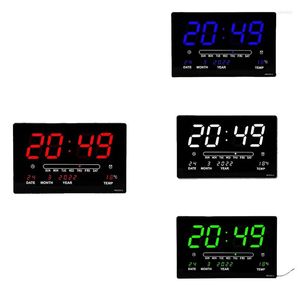 Horloges murales LED calendrier perpétuel horloge électronique alarme numérique température Table salon décoration