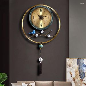 Wandklokken licht luxe klok modern eenvoudig huishoudelijk horloge hangende puur koper creatieve persoonlijkheid stil kwarts