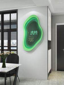 Horloges murales lumière luxe horloge électronique murale numérique Simple moderne salon maison mode calendrier perpétuel