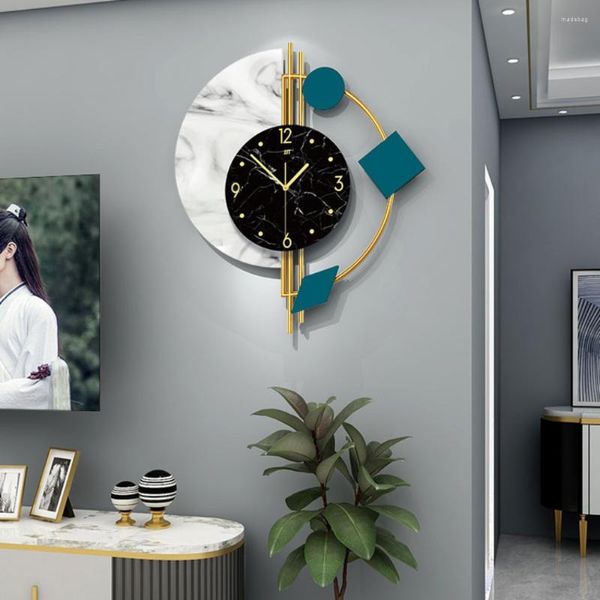 Relojes de pared luz lujo sala de estar hogar personalidad decoración creativa moderna Simple dormitorio silencio cuarzo colgar un reloj