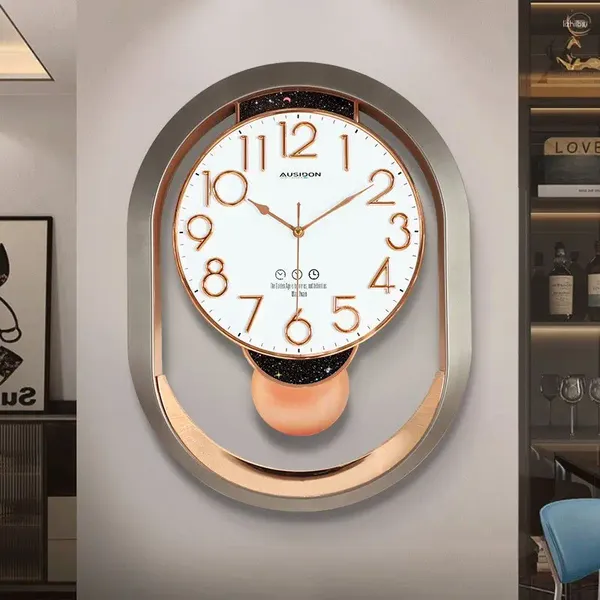 Horloges murales Light Luxury Swing Clock Salon Home Fashion Montre suspendue Simple Temps moderne