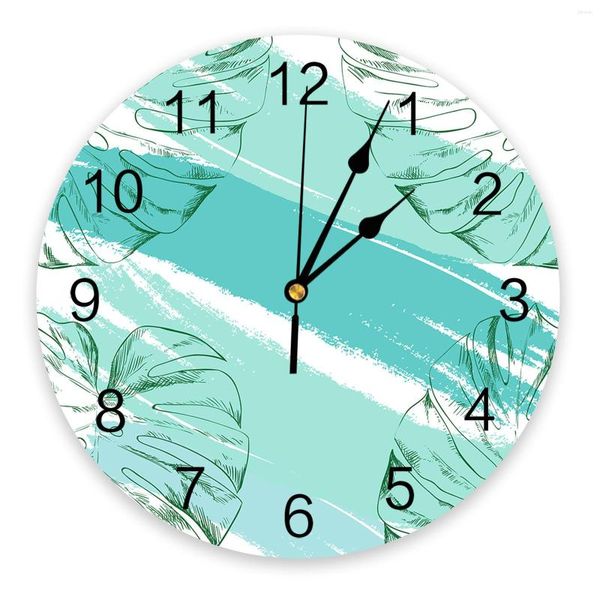 Horloges murales ligne fleur Simple plante PVC Design moderne décor à la maison salon bureau autocollants aiguille montre numérique