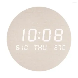 Horloges murales Batterie au lithium Chambre à coucher Visibilité claire Date Options d'alimentation pratiques Affichage de la température