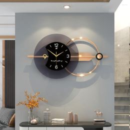 Wall Clocks Living Room Clock Decoration Quartz Classic Home Light Art Modern Number Needles Black Silent Saat Decor