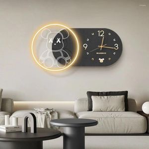 Wandklokken Woonkamerklok Stukken Kwarts Elegante Hand Woondecoratie Cadeau Kunstnummer Licht Rond Modern Reloj Decor