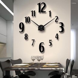 Horloges murales salon horloge étude chambre créative décoration tridimensionnelle bricolage miroir autocollant nordique