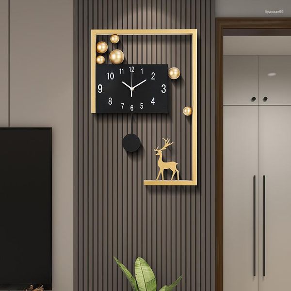 Horloges murales salon maison 3D horloge créative personnalisée à la mode minimaliste numérique Quartz Design moderne