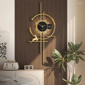 Relojes de pared Mural para sala de estar Interior de lujo reloj moderno diseño estético decoración nórdica de moda