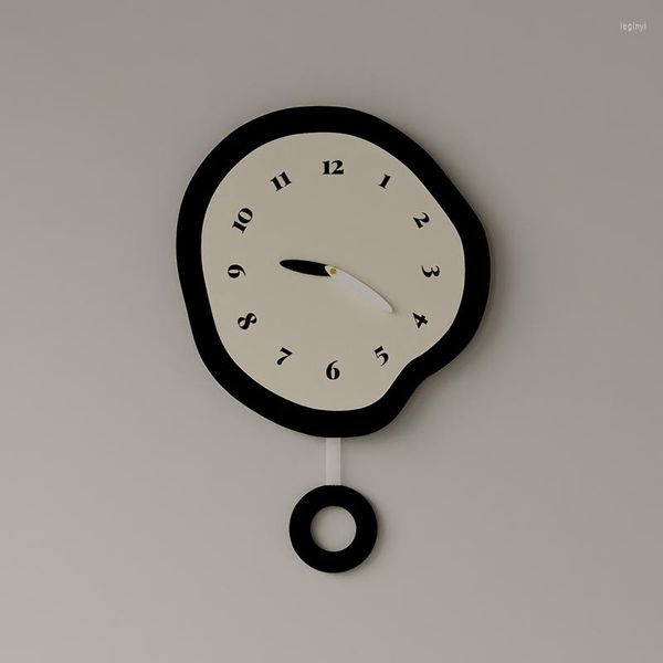 Relojes de pared, reloj pequeño para sala de estar, fondo de sofá, reloj oscilante silencioso, adorno acrílico creativo de moda, decoración del hogar