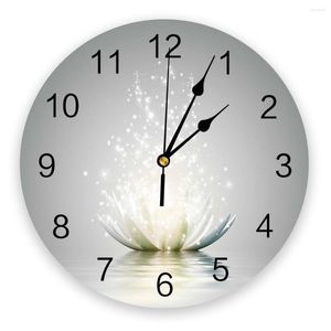 Wandklokken Lotus White Starlight Clock Woonkamer Huisdecor Large Round Mute Quartz Tafel Slaapkamer Decoratie horloge
