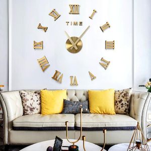 Horloges murales Louyun 3D acrylique horloge miroir autocollant Table grand bricolage créatif Simple montre de mode décoration de la maison1