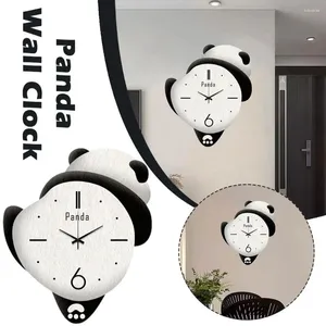 Horloges murales beaux panda montres maison chambre dessin animé chronomètre en enfants vivants couchés perforés et non z5u0