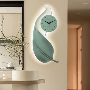 Horloges murales horloge en résine lumineuse salon moderne silencieux élégant chambre de luxe Duvar Saati articles de décoration de la maison YY50WC