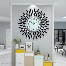 Relojes de pared de lujo para baño, reloj gigante creativo para sala de estar, decoración Interior de dormitorio redondo antiguo, arte AB50WC